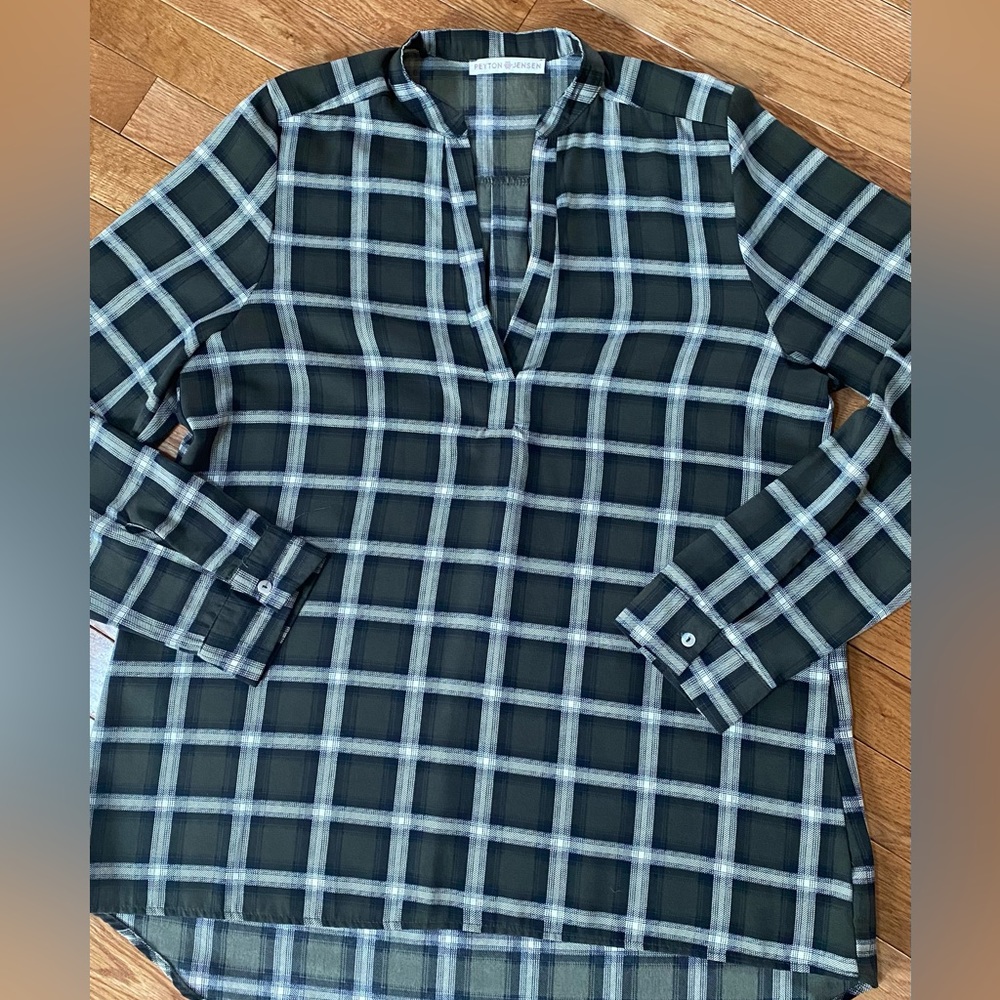 Peyton Jenson Shirt Size M Olive/Cream